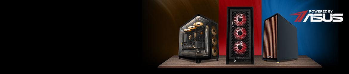 Hallitse parhaalla PCSpecialistin järjestelmät Powered by Asus merkitsee eksklusiivisuutta. Se merkitsee suorituskykyä. Se merkitsee tekniikkaa taideteoksena. Miksi tyytyä mihinkään vähempään?