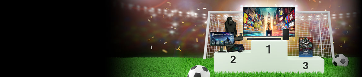 Nappaa pokaali näissä MM-kisoissa PCSpecialist tarjoaa sinulle mahdollisuuden voittaa yhden kolmesta palkinnosta juuri ennen aloituspotkua.